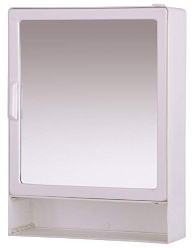 RIYA ENTERPRISE Bathroom Cabinet Single Mirror Door with Storage Shelves White Colour