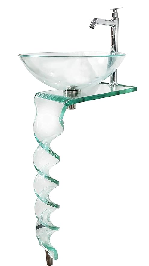 Riya Enterprise Glass Bowl wash Basin Beautiful Twist Design