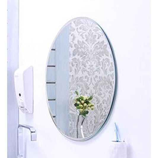 Riya Enterprise Glass Wall Mounted Round Shape Bathroom Mirror