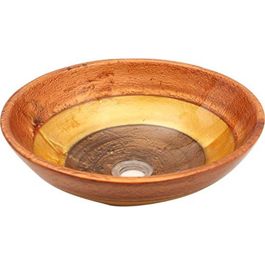 Riya Enterprises Resin Copper Brown Round Shape Wash Basin (Sink)