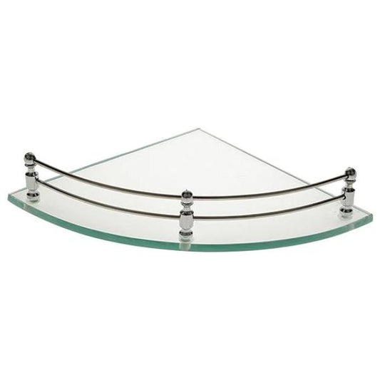 Riya Enterprises Corner Glass Shelf for Bathroom, 12 inch(Transparent)