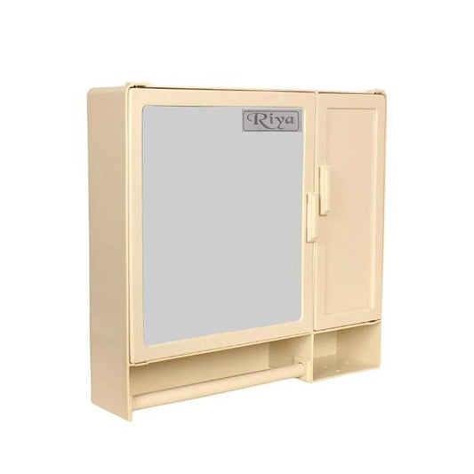 RIYA ENTERPRISE Multi-Purpose Bathroom Cabinet | Double Door Storage Shelves – 22.86 x 10.16 x 30.48 cm | Modern Wall-Mounted Vanity Mirror Cabinet