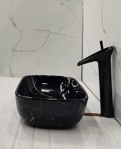 Riya Enterprise Washbasin Premium Designer Table Top Ceramic Wash Basin/Vessel Sink with Slim Rim for Bathroom Glossy Finish