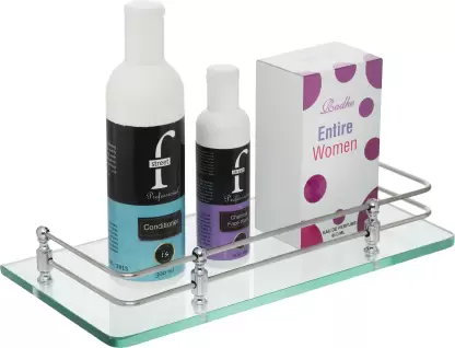 Riya Enterprise Designer Bathroom Glass Square Shelf , Colour: Glossy
