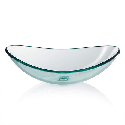 Riya Enterprise Modern Glass Vessel Sink - Above Counter Bathroom Vanity Basin Bowl