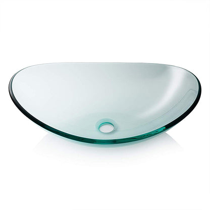 Riya Enterprise Modern Glass Vessel Sink - Above Counter Bathroom Vanity Basin Bowl