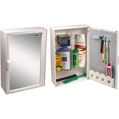 Riya Enterprise Strong and Heavy Rich Look Plastic Bathroom Cabinet with Mirror