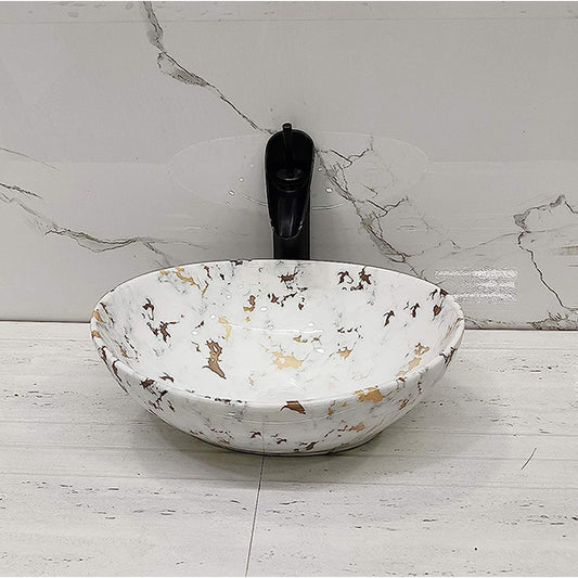 Riya Enterprise Art Wash Basin Countertop, Tabletop Ceramic Oval Bathroom Sink/Basin