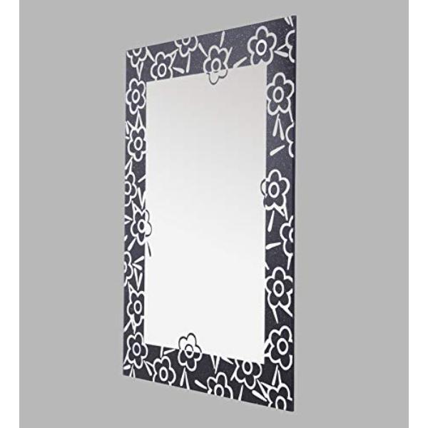 Riya Enterprise Glass Wall Mounted Black Bathroom Mirror