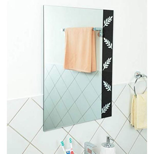 Riya Glass Wall Mounted Bathroom Mirror in Black