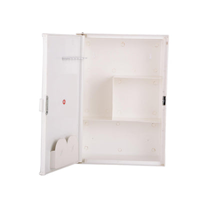 RIYA ENTERPRISE Multi-Purpose Bathroom Cabinet with Mirror Door & Storage Shelves | First Aid Cabinet (White)