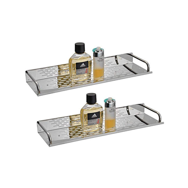 Riya Enterprise Multi Purpose Stainless Steel Shelf for Bathroom/Corner Shelves/Rack (Set of 2)