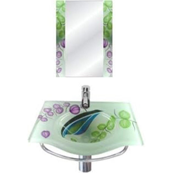 Riya Enterprise Glass Wash Basin Full Set, Multi Design