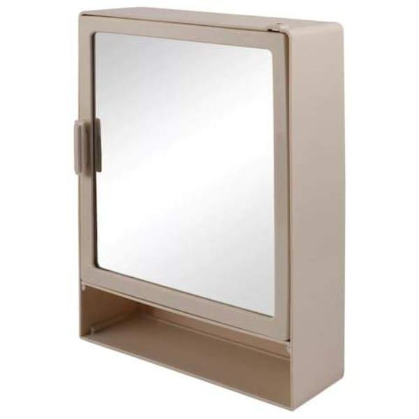 RIYA ENTERPRISE Single Door Plastic Bathroom Cabinet with Mirror | Shelf Ivory