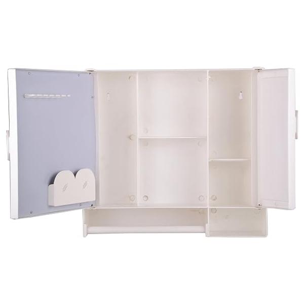 RIYA ENTERPRISE Multi-Purpose Bathroom Cabinet | Double Door with Storage Shelves & 1 Mirror Door | First Aid Cabinet