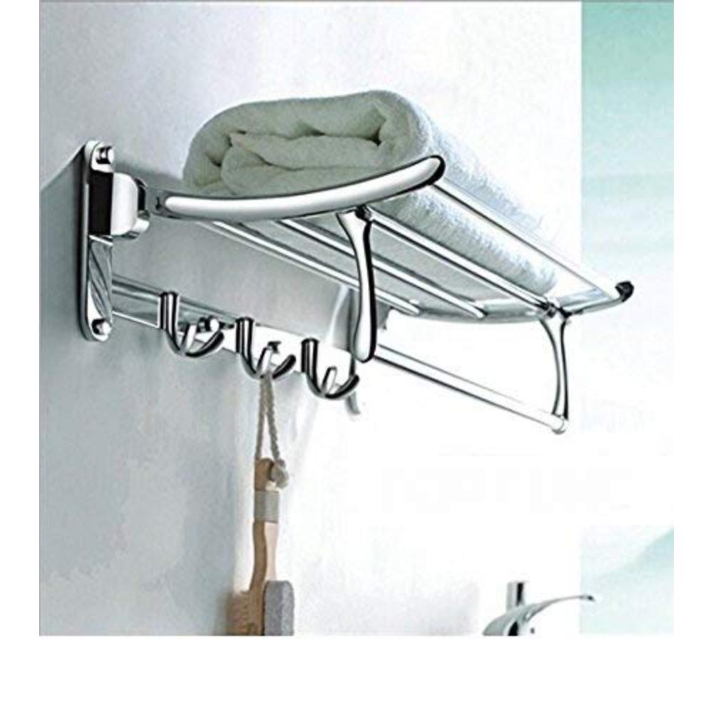 Riya Enterprise Chrome Finish Stainless Steel Folding Towel Rack (1.5 feet)